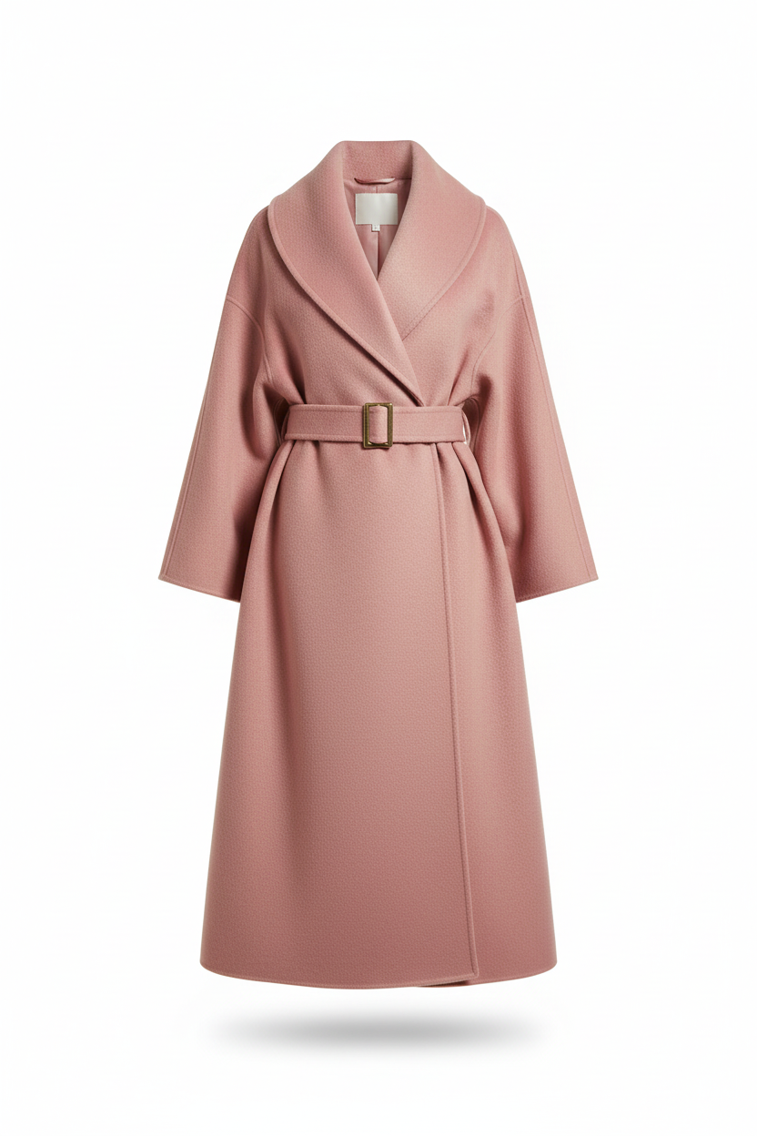 Women's 100% Wool Oversized Wrap Coat | Floor-Length Shawl Collar