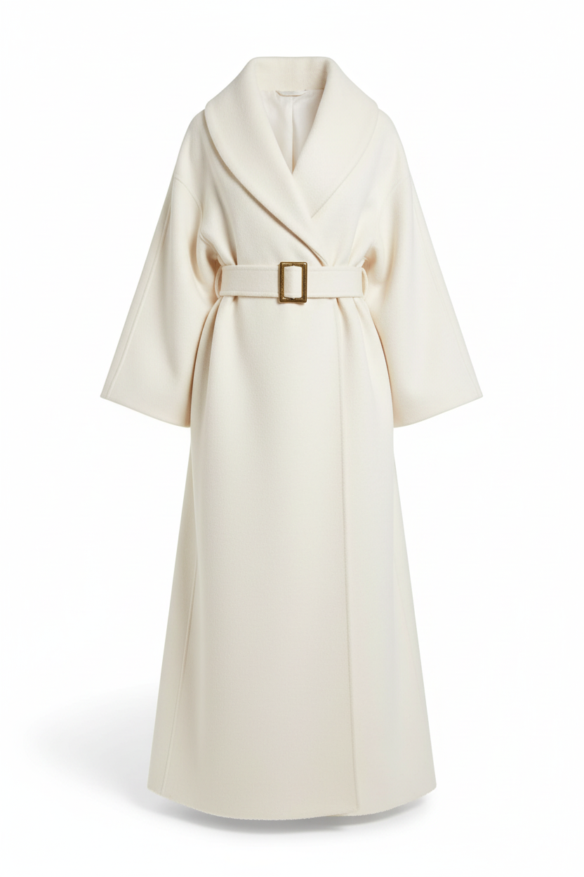 Women's 100% Wool Oversized Wrap Coat | Floor-Length Shawl Collar
