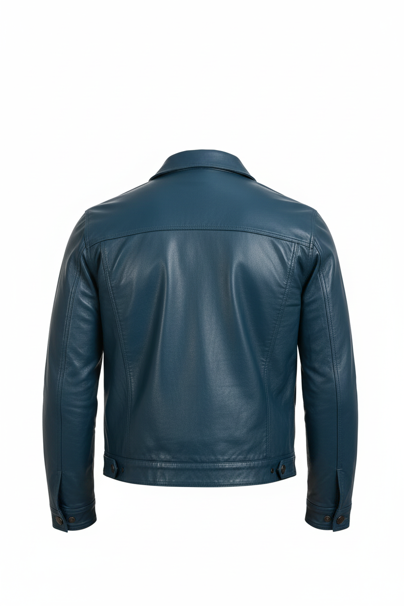 Teal Jacket Back Portrait