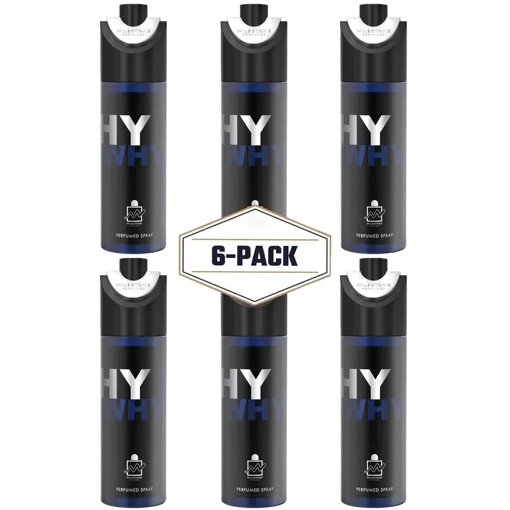 MILESTONE Why (Pour Homme) - 200ML Deodorant - 6 Pack - Ivory Luxe