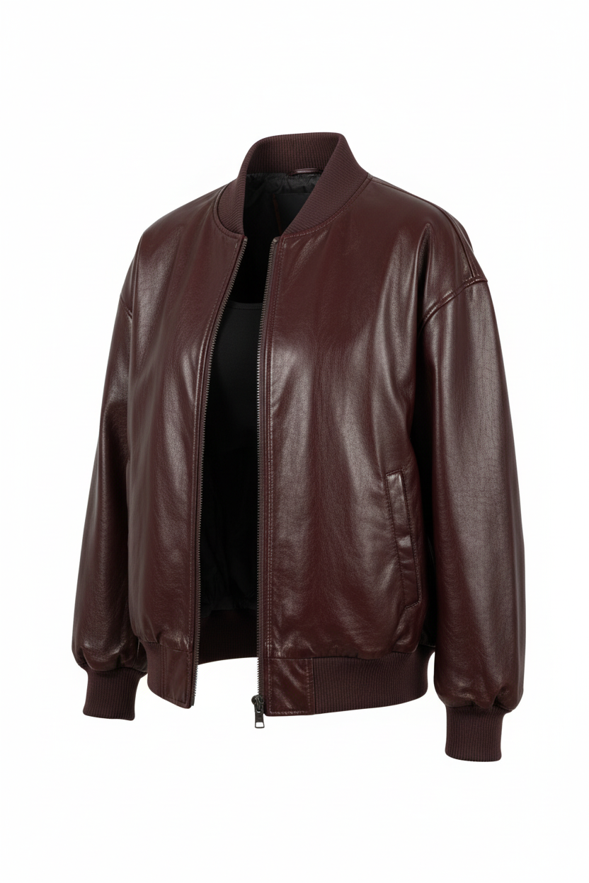 Women's burgundy bomber jacket ghost