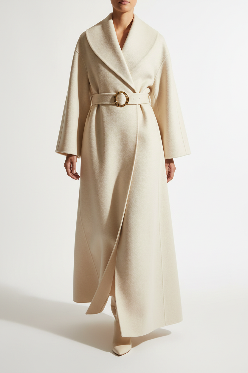 Wrap coat model walking